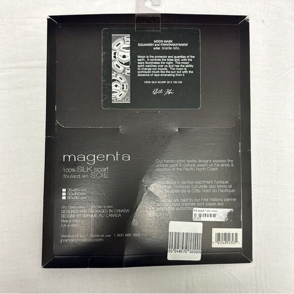 magenta moon mask silk teal blue luxury scarf wrap - Picture 10 of 16